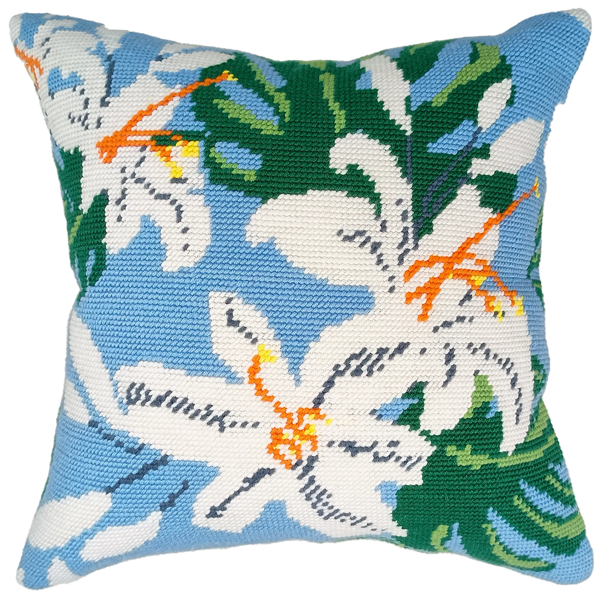 Needlepoint Pillow Kit - White Lily&Monstera