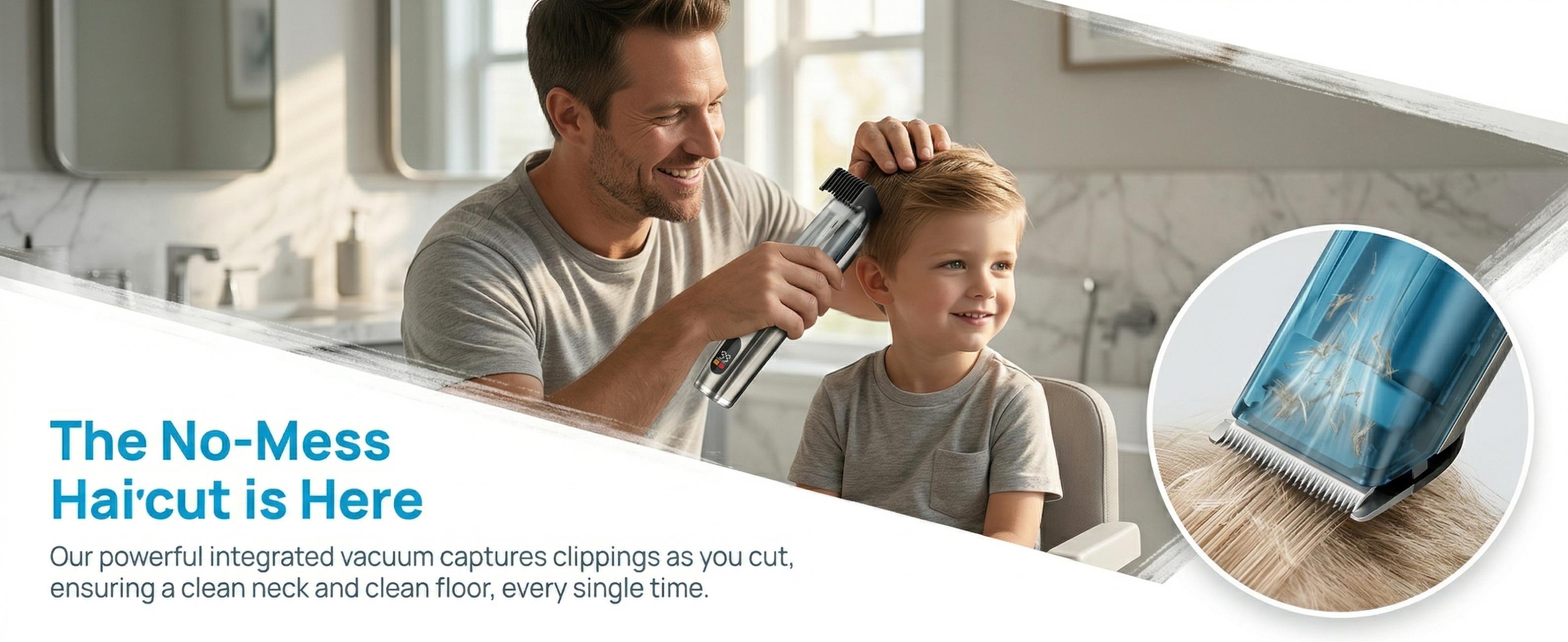 2026 Beard Trimmer for Men Vacuum Mustache Trimmer for Less Mess -IPX6 Waterproof- Rechargeable Electric Beard Cutting Kit with Adjustable Length Comb- Built-in Vacuum for Sideburns, Stubble