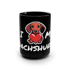 15oz Black Dachshund Mug