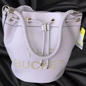 Classic Brand Lavender Tote Bag with Drawstring, Brass Hardware, Handcrafted Design, Foot for Everyday Use, Heavily Durable