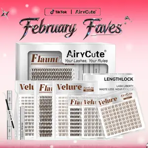AiryCute Trending Brown Lash Collection | Dark & Light Brown Velure Flaunt | Flawless for Fair/Dark Hair | Reusable, Lightweight & amazing brown Flora Brown Venus Natural Daily, Volumn Style | Beginner-Friendly | DIY Lashes