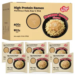 HealSpot High Protein Ramen – 30g Plant-Based Protein, Low Carb Sesame Sauce Flavor, Keto Friendly Instant Noodles (6-Pack)