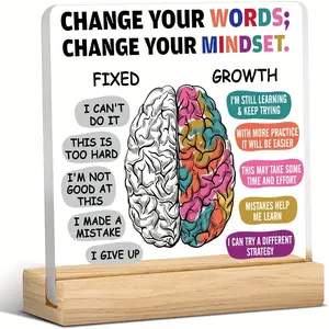 Desktop Ornament, Creative Acrylic Table Decor, Positive Gift for Best Friend, Home Decor, Desk Decorations, Desk Signs, Souvenir Gifts, Office Home Decor