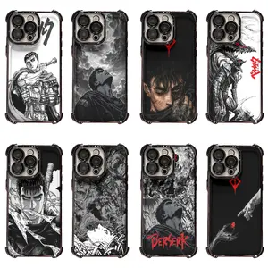 Berserk Guts Black White Manga Phone Case, Shockproof Hard Cover for iPhone 17, 16, 15, 14, 13, 12, 11, Pro, Pro Max, Plus | Compatible with Samsung Galaxy S23, S24, S25, S26, Plus, Ultra, Perfect Christmas Halloween Birthday Thanksgiving Gift for Friends
