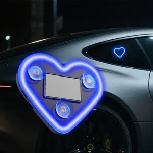 Solar-Powered Eco-Friendly Heart-Shaped Neon LED Car Window & Interior Ambient Lights - Premium Car Decor, 3 Adjustable Flash Modes, Stylish for Car Decoration, Trendy High-Quality Neon Interior Accessory, No Falling Off on Bumpy Roads