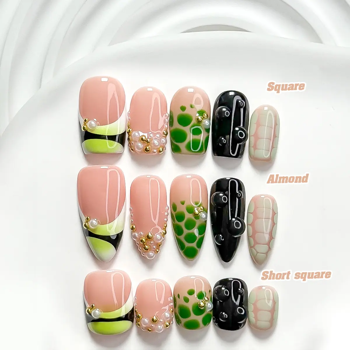 New Drop CuraTique Spring/Summer Collection 10 Pieces Handmade Press-On Nail ArtReusable 3D Gel spring/Prom 2026