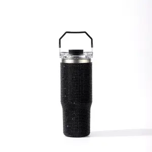 30 oz double-wall vacuum insulated stainless steel tumbler, spill-proof straw lid, reusable thermal cup, hot/cold drink mug for travel, car, office, camping, stylish gift cup for men and women