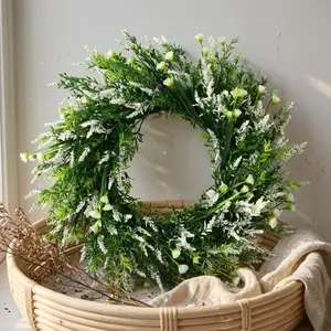 20 Inch Lavender Wreath Spring Summer Door Hanging, Decorative Flower Wreath, Fade Resistant Artificial Floral Greenery, Indoor Outdoor Decor, Wedding Anniversary Gift