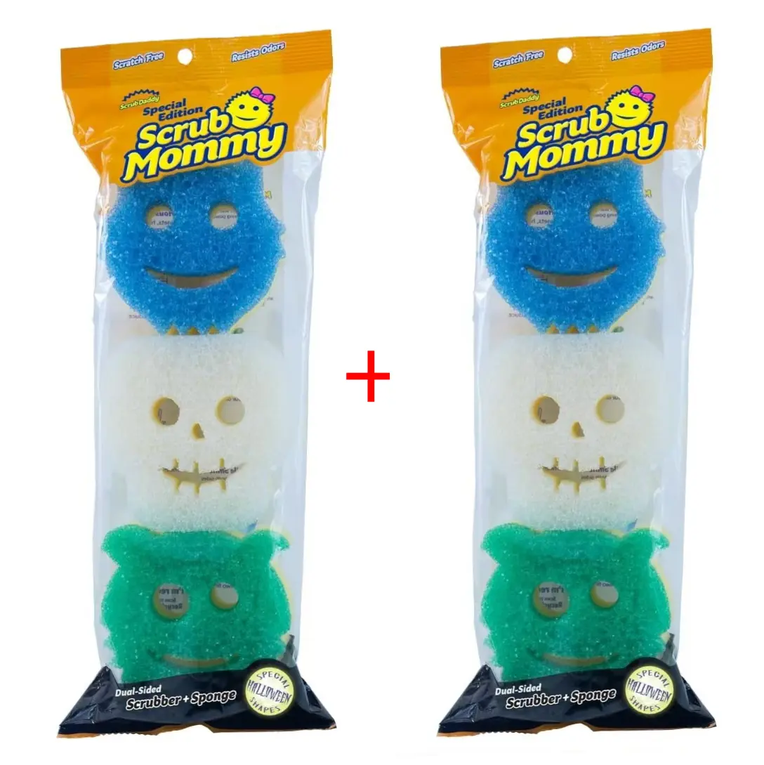 Scrub Daddy Scrub Mommy Special Edition Color Sponges 3-Pack - Halloween Gift - Durable, Scratch-Free, BPA-Free Synthetic Polymer Foam Pad/Scrubber, Multifunctional Reusable Sponges & Scouring Pads for Kitchen Sinks, Cleaning Dishe