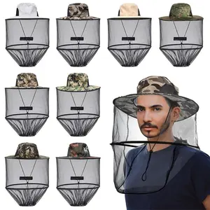 Mosquito Head Net Hat with Hidden Mesh Protection Bugs Bees for Hiking Fishing Garden Home