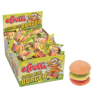 Efrutti Sour Gummy Burgers 60 ct. - Sour and Soft Gummy Candy in Burger Shape - 60 Count Pack Snack Bonbon