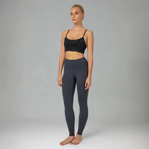Colorfulkoala Women's Dreamlux High-Waisted Seamless Band Leggings - Gym Workout Sets, Yoga-Ready Stretch, Highrise Hold, Buttery Soft, Fitted, Quick Dry, V-Contour Back, Hidden Pocket, 25"/28" All-Season Athleisure Activewear Bottoms