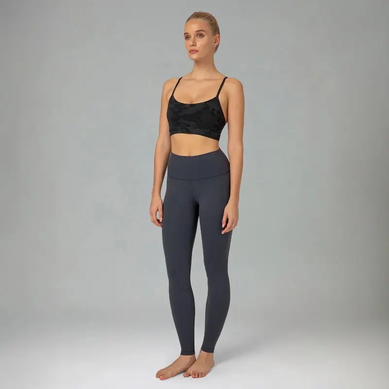 Colorfulkoala Women's Dreamlux High-Waisted Seamless Band Leggings - Gym Workout Sets, Yoga-Ready Stretch, Highrise Hold, Buttery Soft, Fitted, Quick Dry, V-Contour Back, Hidden Pocket, 25"/28" All-Season Athleisure Activewear Bottoms