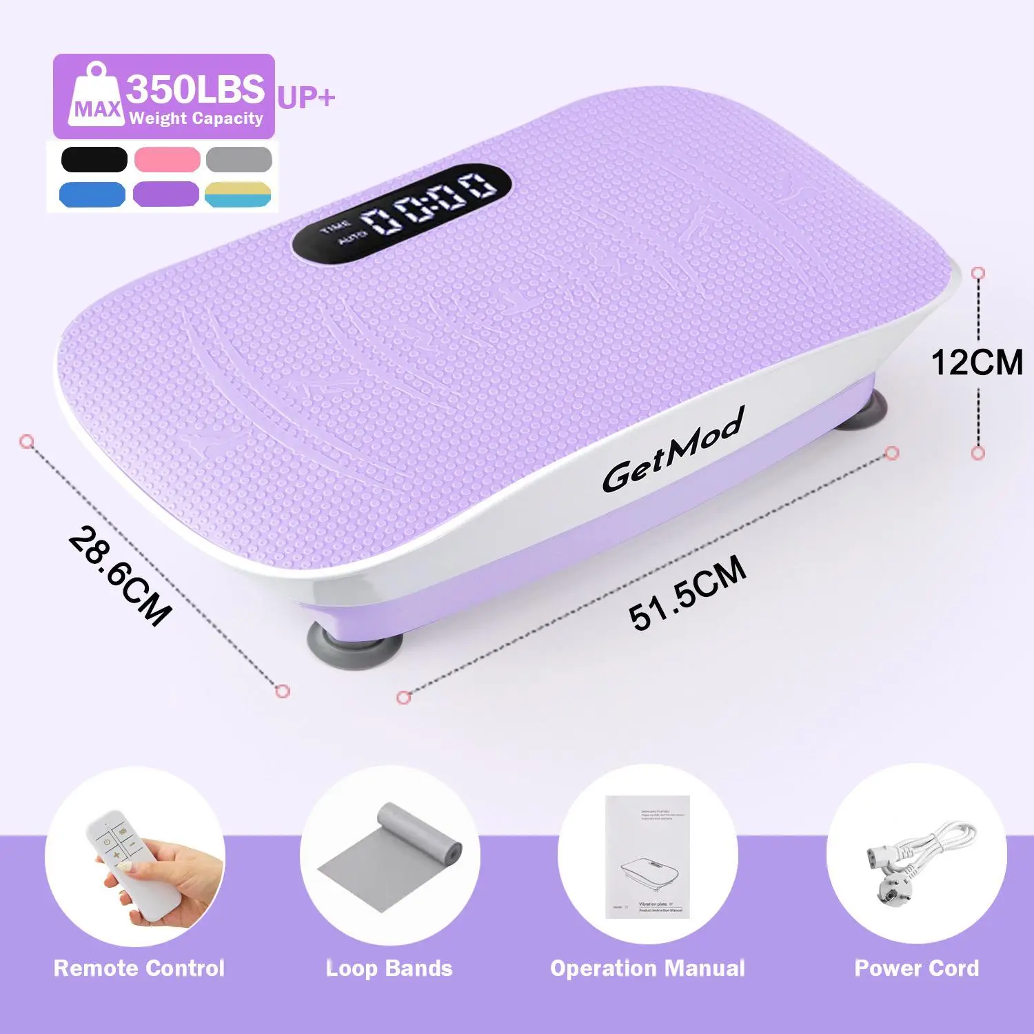 GetMod Smart Vibration Plate Pro - Multifunctional Fitness Tool, Smart Gym System, Full Body Home Work Out Equipment, Vibration Plates Exercise Machine with Built-in Bluetooth Speaker for Wellness & Recovery, Home Workout Gear, Workout Equipment W