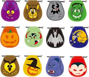 72 Pack Halloween Monster Drawstring Goody Bags for Halloween Treats Bags, Halloween Party Favors, Halloween Party Supplies,Halloween Bags for Candy