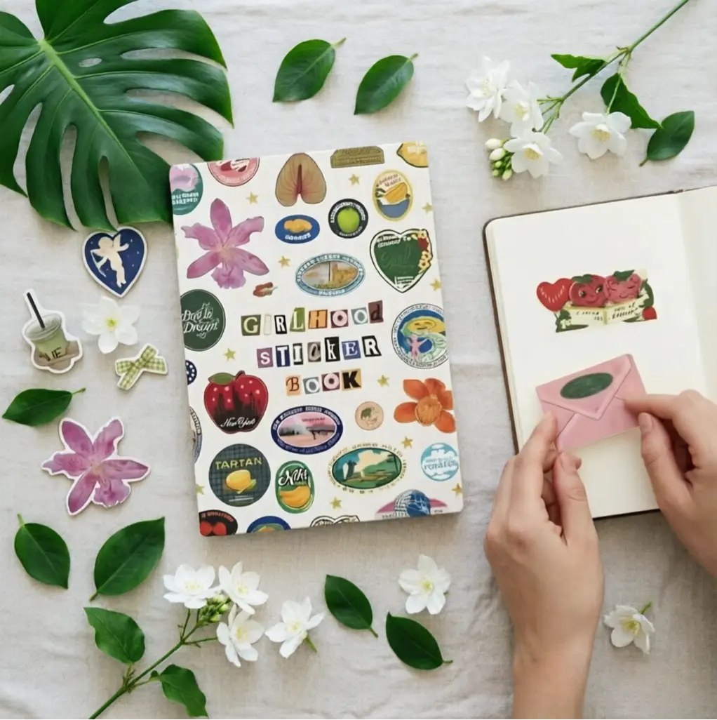 Girlhood Sticker Book – 2026 New Aesthetic Sticker Book for Adults | 1260+ Cute Illustration Stickers for Journals, Planners & DIY Scrapbooking | Art Stickers, Sticker Notepad & Album | Perfect Gifts for Friends & Family