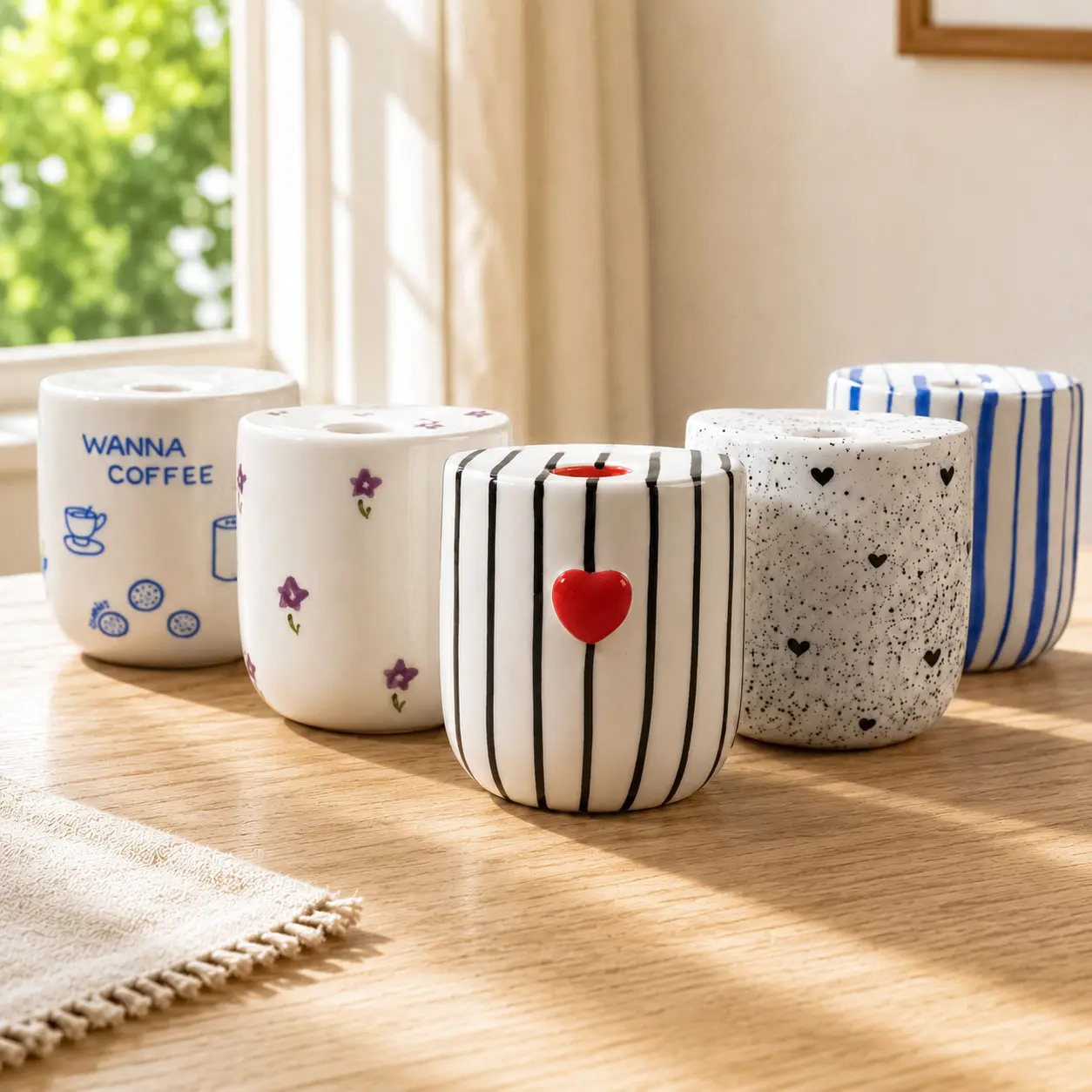 Ceramic Coffee Mug 10oz Handmade Travel Mug with Lid High Temperature Safe Dishwasher and Microwave Safe Unique Gift for Girls Coffee Lovers and Anniversary Best Handmade Ceramic Coffee Mug Ideal for Everyday Use  Cup Drinkware Tumbler