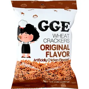 Wei Lih GGE Original Flavor Wheat Base Crackers, 2.82oz Crispy Savory Asian Snacks, Crunchy Flavorful Room-Temp Storage Dry Snack Pack, Crunchy Flavorful Snack