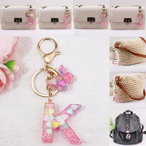 Women's Crystal Letter Keychain, Butterfly Design Pendant, Perfect Gift for Women, Daily Use Accessory, Ideal for Bags & Luggage