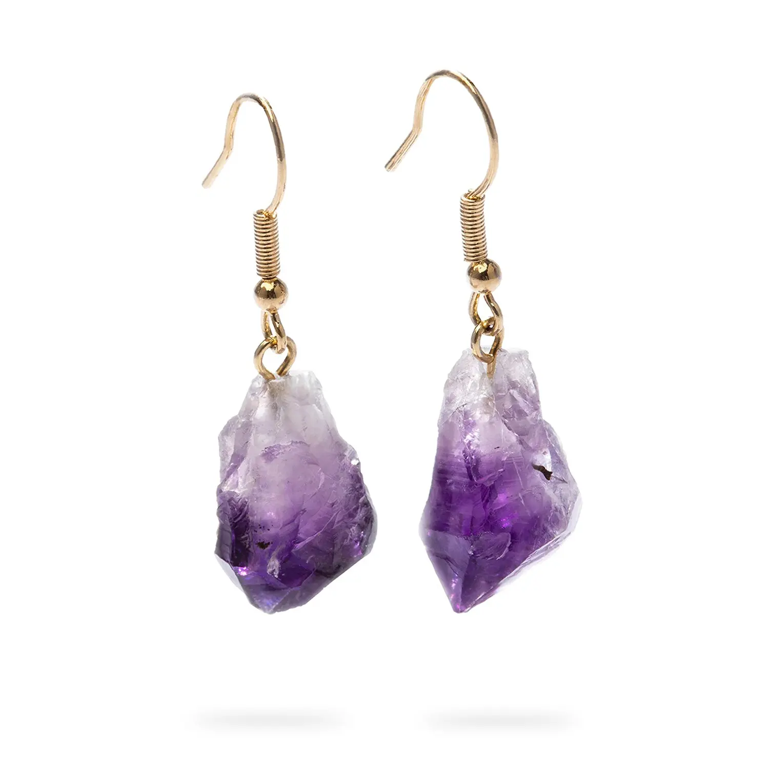 AYANA Amethyst Raw Gemstone Earrings for Calm, Clarity & Protection – Natural Crystal Jewelry for Third Eye Chakra Healing, Ideal for Pisces & Aquarius