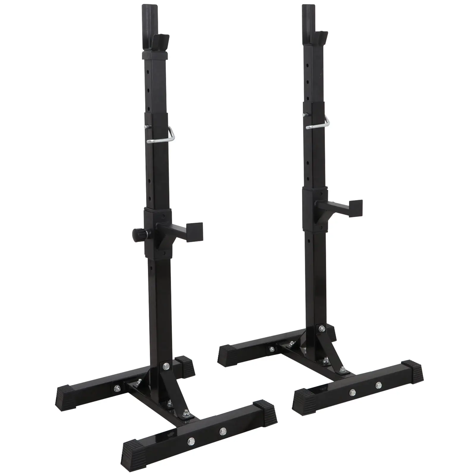 Heavy-Duty Steel Squat Stand Pair, Adjustable Barbell Rack for Weight Lifting, 41-66in Height with Safety Spotters, 550 LBS Capacity Home Gym Equipment, Home Exercise Equipment, Adjustable Weight Lifting