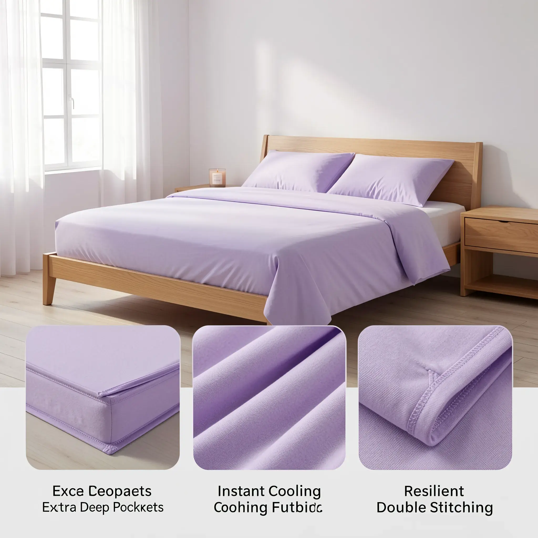 6 Piece Bed Sheet Set Queen, Extra Deep Pocket, Brushed Microfiber, Soft  with Fitted Sheet, Pillowcases & Flat Sheets secure fit hotel style bamboo