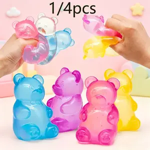 Bear Shape Malt Candy Stress Relief Toy, Cute Slow Rebound, 4 Colors Available, Perfect for Play, Desk Decoration, Classroom Rewards, Party Gifts