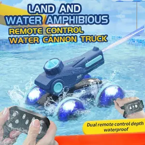 G84Amphibious RC Stunt Car with Lights, 2.4GHz Remote Control Water Spray Car, Self-Absorbing Water Land Speed Car, Kids Water Toys Gift