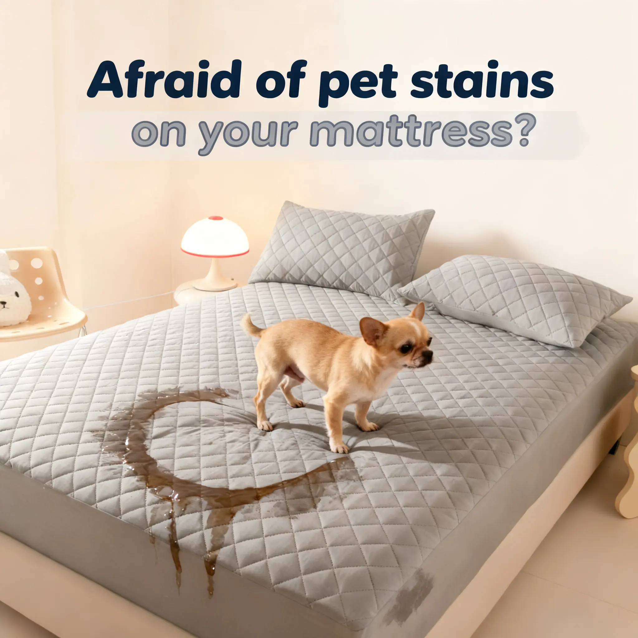 【Summerwins】Waterproof Mattress Protector,  Pet Hair & Bedwetting Resistant, Soft Breathable Machine-Washable Mattress Cover, Non-Slip Deep Pocket, Noiseless Design for Bedroom, Suitable for  Bedroom & Hotel. Pillowcase Not Included,Elderly
