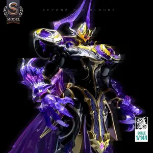 Luxury 1/144 Scale Sci-Fi Knight Mech Model Kit, 23cm/9.06in Fully Poseable Shadow Knight Warrior, Detailed Metal Paint Surface Mecha