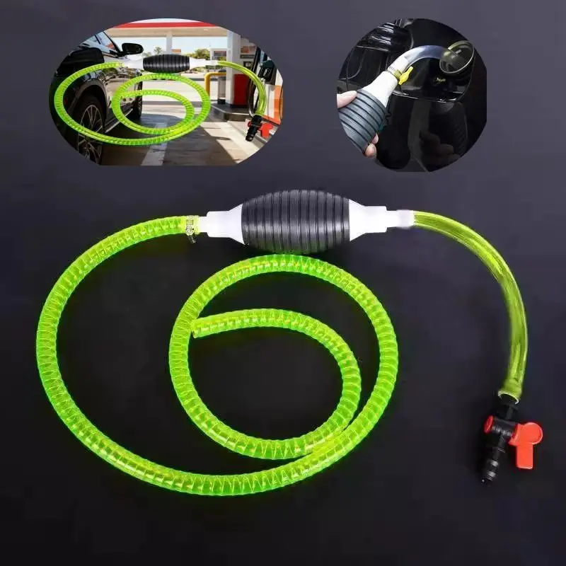 Multi-Functional Quick Liquid Siphon Pump, Portable Compact Lightweight Gasoline Diesel Siphon Pump, PVC Hose with Switch Control, Manual Oil Transfer Tool, Emergency Fueling Device, Automotive