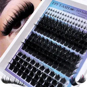 246pcs/182pcs Russian Lash Extensions Kit Spikes Lash 3D Volume Eyelash Clusters,60D/100D/160D/200D/300D Bottom&Spiky Lashes Clusters Volume Individual Lashes Cluster Extensions Spikes Lashes Clusters DIY Fairy/Manga Eyelash, 6-18mm Mixed Length, Natural