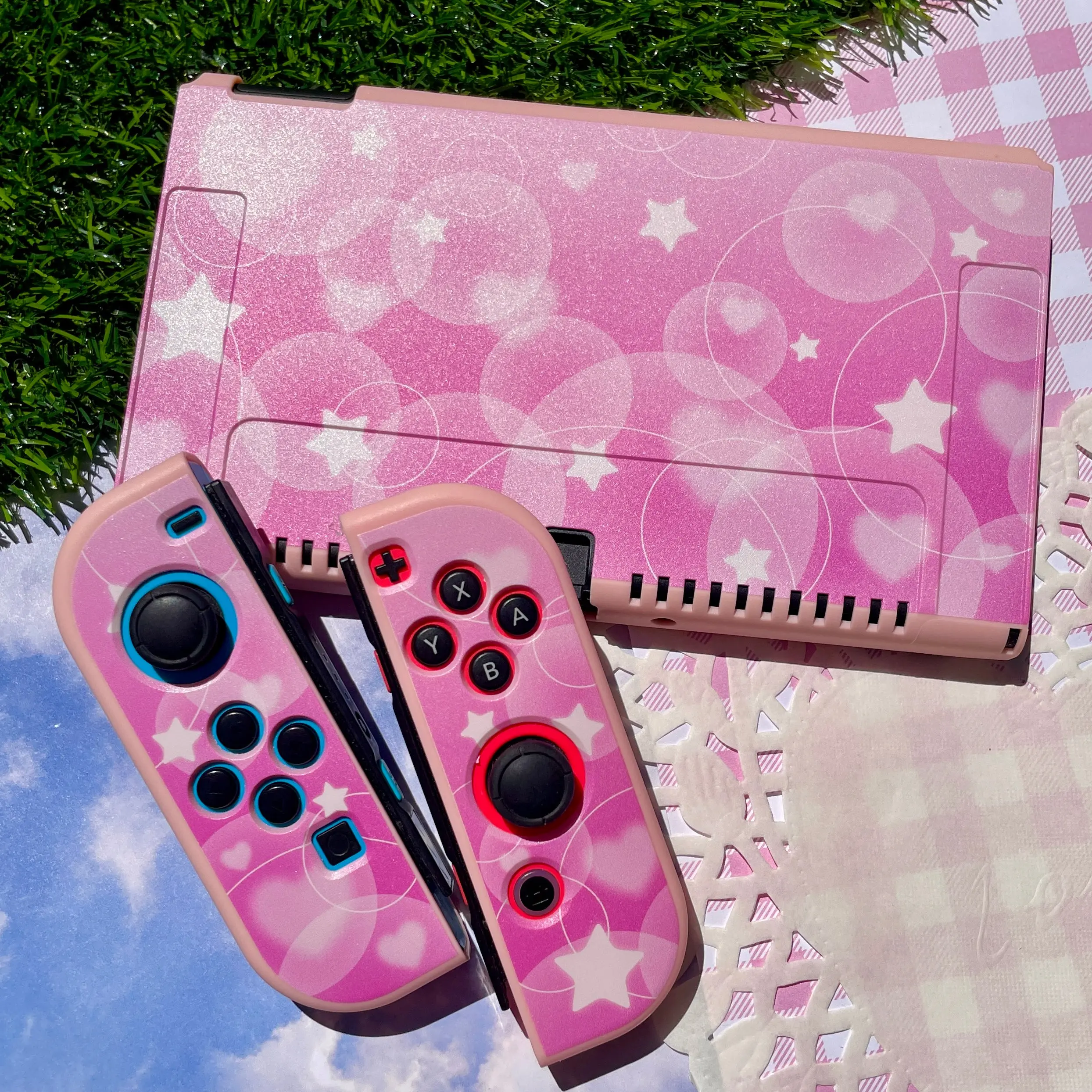 Pink Bubble Nintendo Switch OLED Case