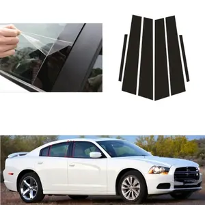 For Dodge Charger 2011-2021, 6pcs Window Trim Covers Center Film Column B C Pillar Posts Sticker Car Accessories