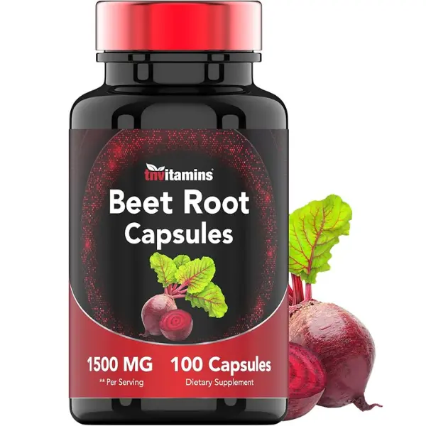 Beet Root Capsules 1500 Mg - 100 Capsules | Beet Root Powder Extract Capsules | Non-GMO & Gluten-Free | Produced in The USA | TNVitamins