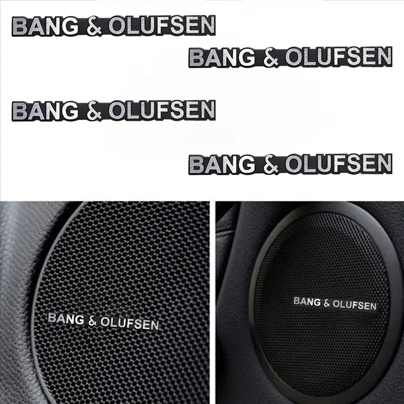 2/4/8pcs for B&O BANGOLUFSEN car Hi-Fi Speaker audio Speaker Badge stereo Emblem sticker styling accessories Aluminum sticker