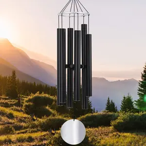 Large Deep Tone,36 Inch Large Chimes for Outside Tuned Relaxing Soothing Low Bass,Memorial Windchimes Sympathy for Mom Dad,Black