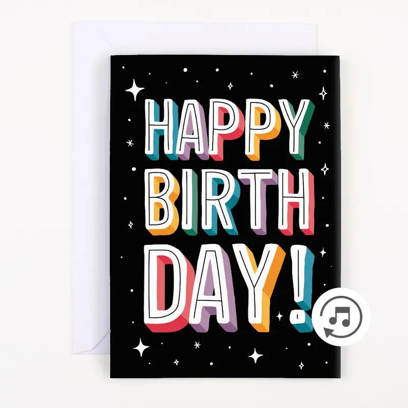 Endless Birthday Recordable With Glitter - Musical Greeting Card