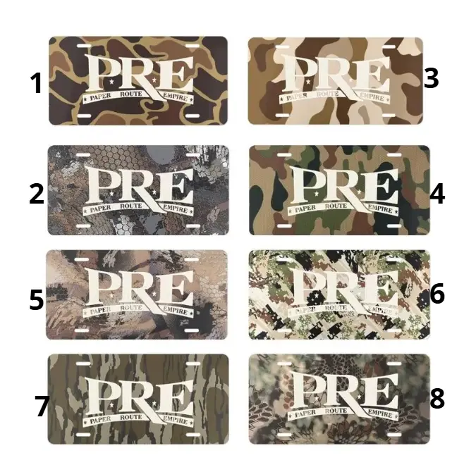 [PRE Logo] Young Dolph Camo Collection Vanity Plate, Camouflage Car License Plate Tag for Truck, Custom Hunting Gift for Men Him, Rap Music Decor Auto Accessories