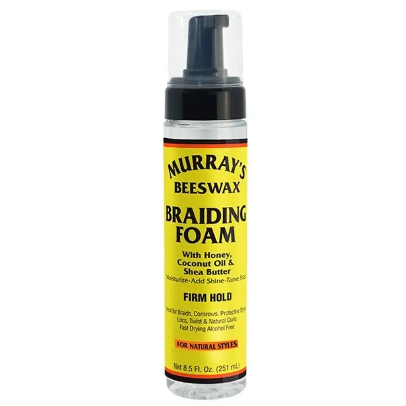 Murray's Beeswax Braiding Foam - 6 oz Firm Hold with Honey Coconut Oil & Argan Oil for Long Lasting Shine & Easy Smoothing