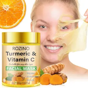 Rozino Turmeric Vitamin C Brightening Smooth Nourishing Facial Mask 80g, Full Effect Skin Care, Hydrating, Deep Nourishment, Portable Can Design, Suitable for Sensitive Skin, Gentle, Moisturizing Mask, Turmeric Face Mask, Deep Moisture Mask