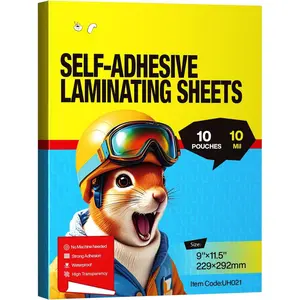 10mil Thicker Self Sealing Laminating Pouches 8.5 x 11, 10Pack Double-Sided Peel & Stick for Documents,  Art, Posters, Crafts - No Heat Machine Need