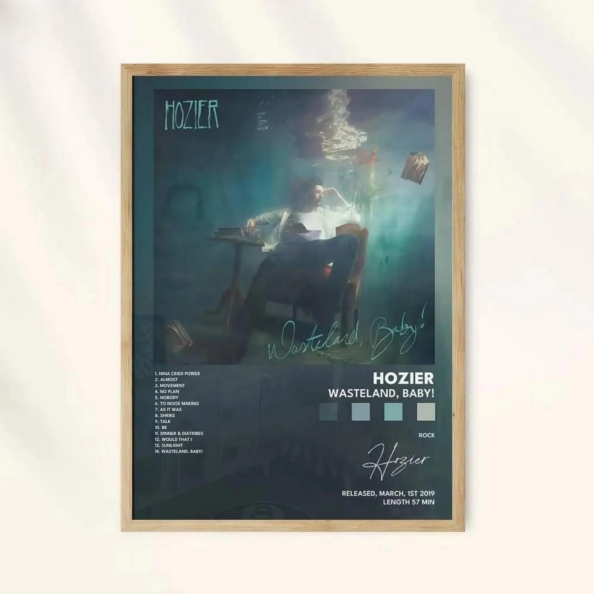 Wasteland, Baby! Posters H0zier Poster, Tracklist Album Cover Poster  Unframed Decor for Home - Decoration