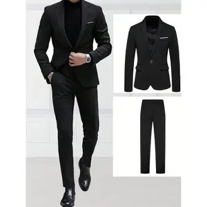 Men'S.Suit 2pcs Set, Including Jacket And Trousers, Fashionable Formal Wear, Suitable for Parties, Gatherings And Weddings. Casual Suit