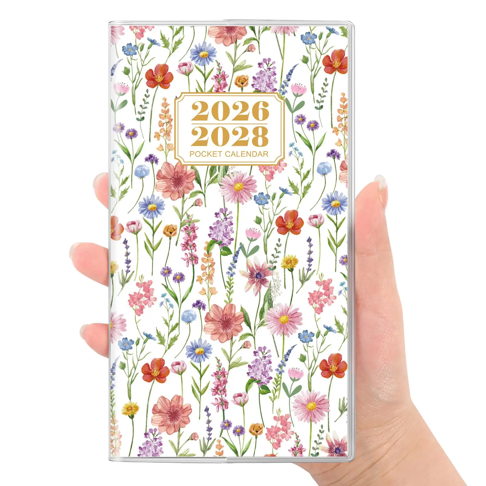 SKYDUE Jul 2026 - Dec 2028 Pocket Calendar, 6.7" x 3.8", 30-Month Purse Planner with Plastic Sleeve