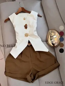 Women's Casual Sleeveless Short Pants Set, Perfect for Daily Wear, Comfortable and Stylish for Women