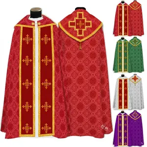 Unisex Church Catholic Vestments Cape Cloak Priest Celebrant Chasuble Mass Vestments Robe костюм священника