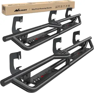 Nilight Running Boards - Dual-Stage Textured Powder Coated Side Step Nerf Bars for 2007-2018 Chevy Silverado/GMC Sierra 1500, 2007-2019 2500HD/3500HD, Car Door Protector, Automotive Exterior Accessories