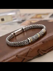 New Ethnic Style Handmade Braided Bracelet, Casual Copper Hand Chain for Men, Fashionable and Bold, All Seasons Accessory
