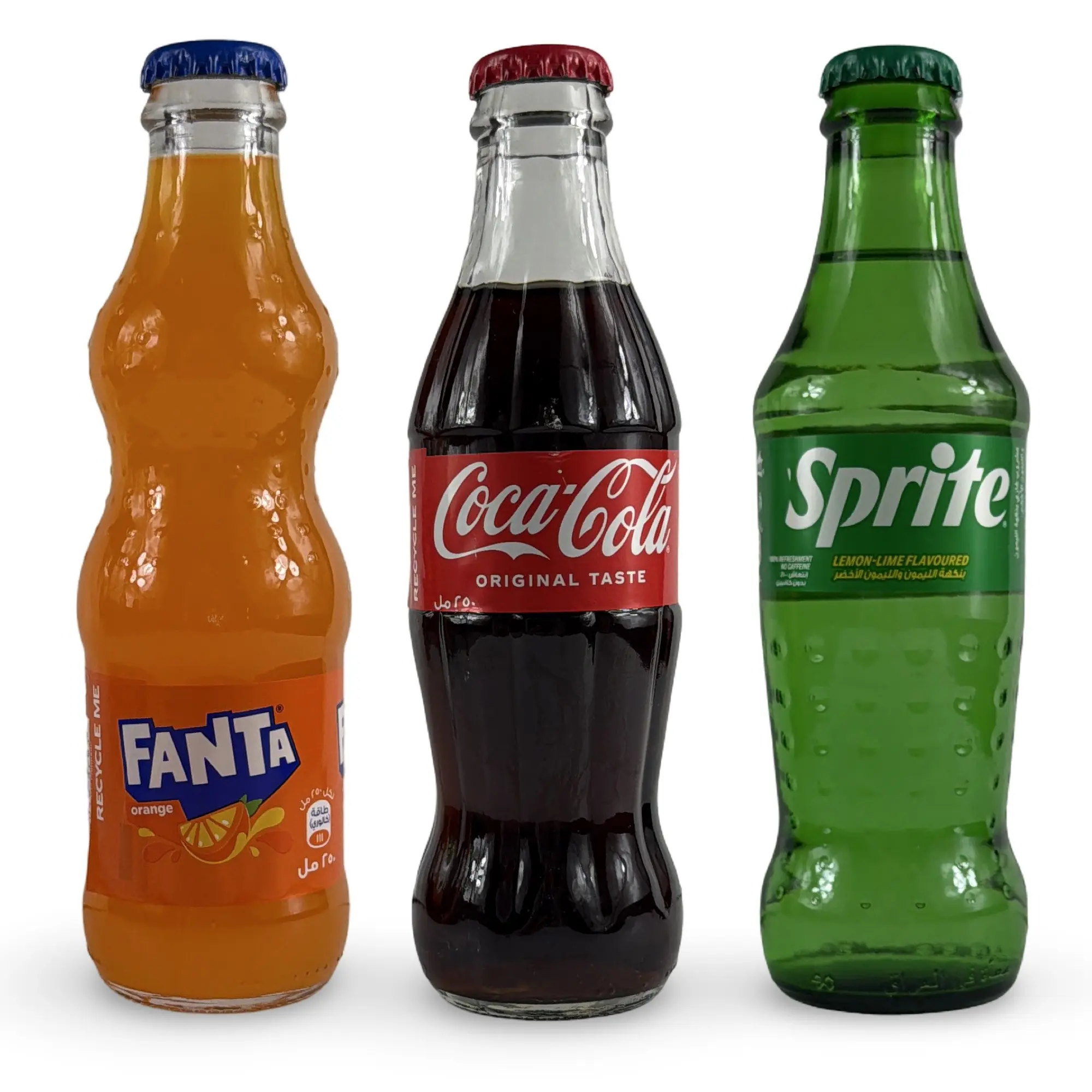 Imported Middle Eastern Sodas, 3 Glass Bottles, Choose from Coca Cola, Sprite, Fanta and More